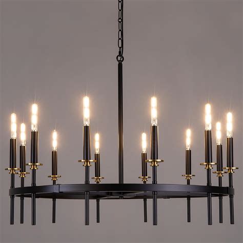 TOCHIC Black Chandelier Light Fixture 12 Lights Rustic Farmhouse