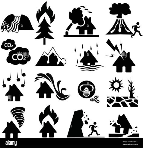 Natural Disaster Icon Set Stock Vector Image Art Alamy