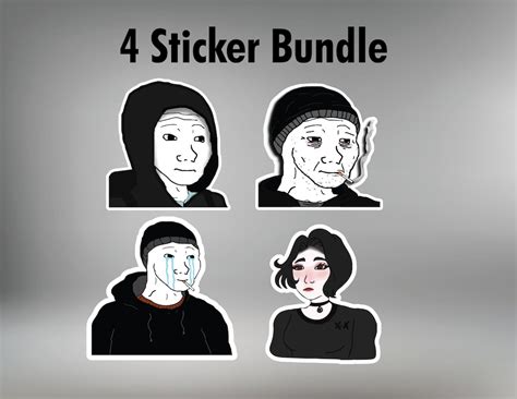 Doomer Wojak Meme Sticker Bundle Meme Sticker Vinyl Various Sizes Etsy