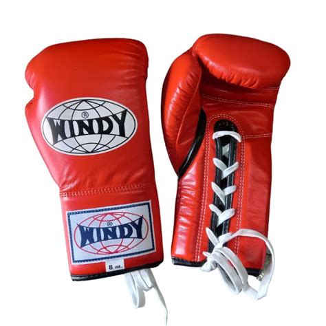 Windy Lace Up Gloves Bgl 814 Oz Orange Genuine Leather Muay Thai