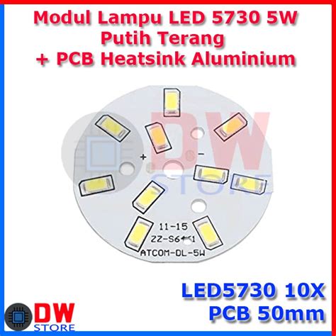 Jual Modul Lampu LED 5730 5W Putih Terang Dan PCB Heatsink Aluminium