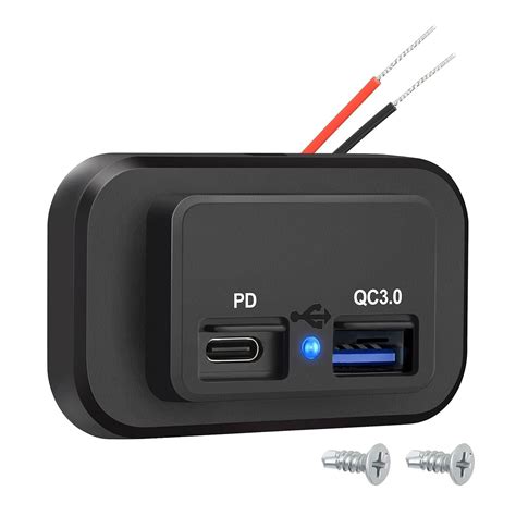 Snapklik 12V RV USB Outlet QC30 USB A Port USB C Port Surface