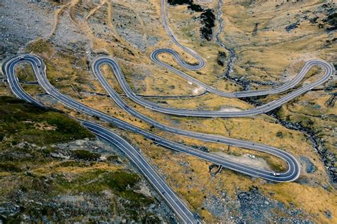 Premium Photo Aerial View Of Transfagarasan Road In Romanian Mountains