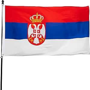 Amazon Danf Serbia Flag X Ft Thick Polyester Fade Resistant