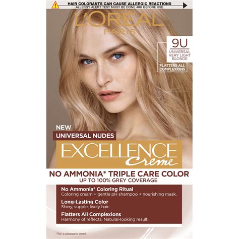 Loreal Paris Excellence Universal Nudes Безамонячна боя за коса 9U Universal Very Light Blonde