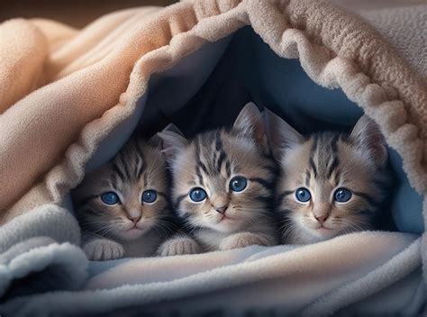 Un Grupo De Adorables Gatitos Acurrucados Juntos En Un Acogedor Fuerte