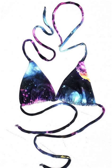 Reversible Triangle Slide Bikini Top In UV GLOW Galaxy Print Etsy