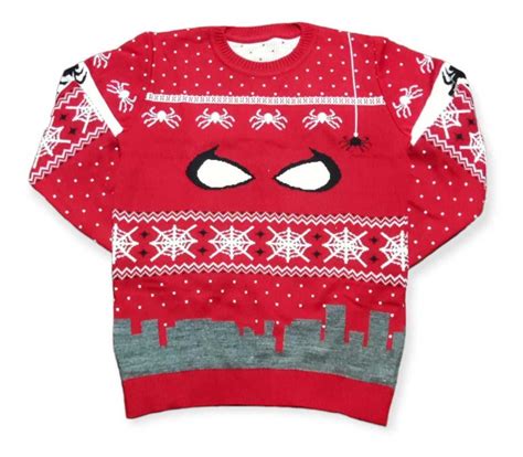 Ugly Sweater Navideño Tejido Spiderman Niño Sueter Tejido Meses sin