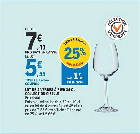 Promo Lot De Verres Pied Cl Collection Giselle Chez E Leclerc