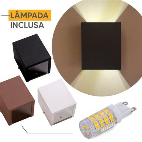 Arandela Interno Externo Aluminio Lampada Led W Ideallume