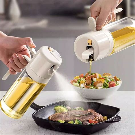 Jingzbh 2 In 1 Automatic Glass Oil Bottle Spray Sesame Edible Oil And Seasoning Bucket Combo