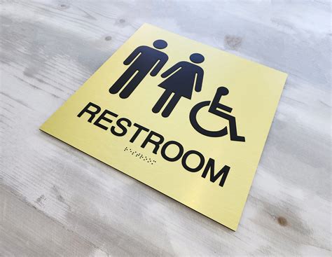 Ada Compliant All Gender Restroom Sign Handicap Accessible Unisex Bathroom Wheelchair