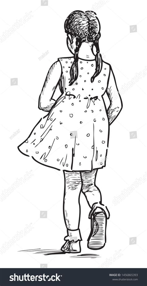 3,599 Little Girl Back Sketch Images, Stock Photos, and Vectors | Shutterstock