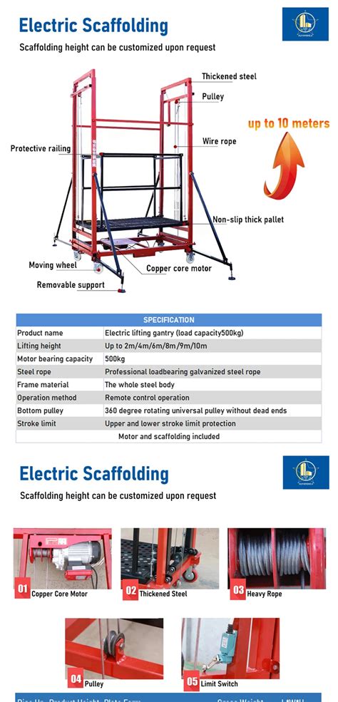 Xuyang Multiple Models Electric Scaffold Lift Mobile Electric Lifting