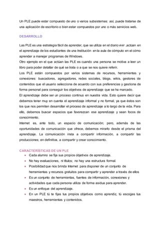 Trabajo Entornos Personales De Aprendizaje PDF