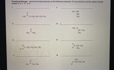 Solved Functional Groups Name The Functional Groups On The