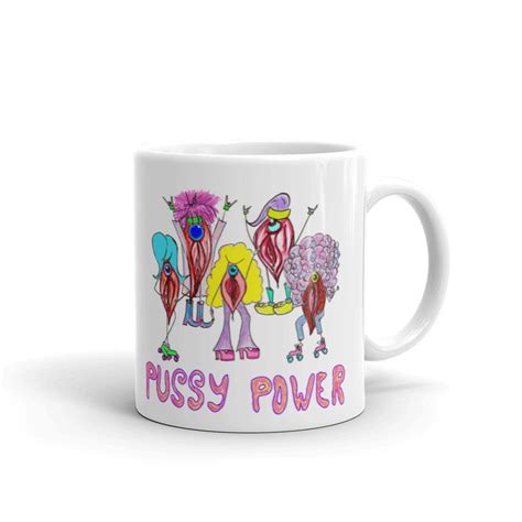 Pussy Power Mug Cute Vagina Coffee Mug Feminist Gift Vulva Drawing Women Empowerment Gift