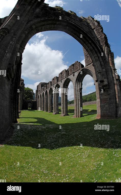 Arches of LLanthony Priory, Black Mountains, Wales. Augustinian priory in the Vale of Ewyas ...