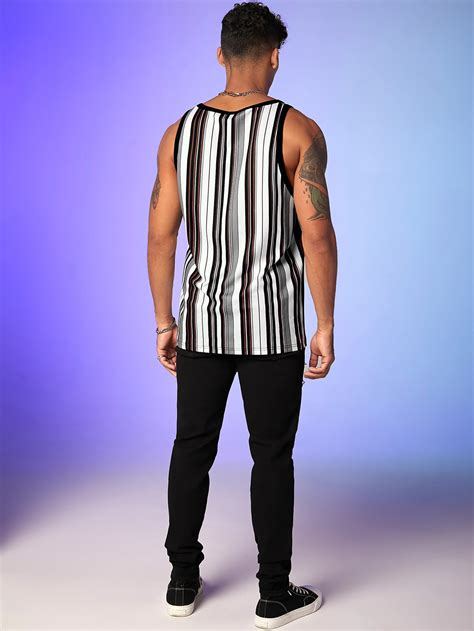 Manfinity Men Striped Tank Top Shein Usa