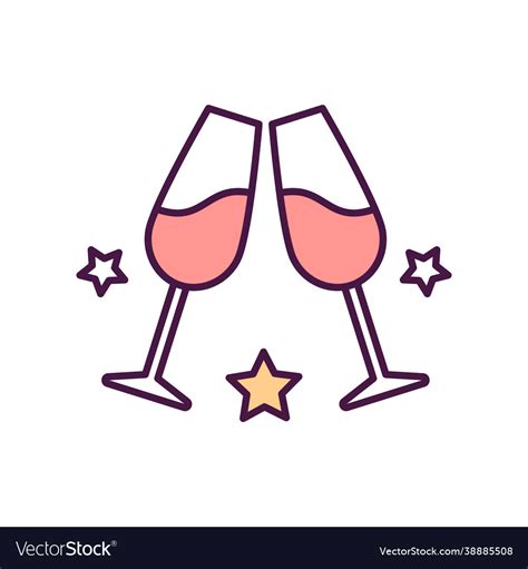 Drinks Cheers Rgb Color Icon Royalty Free Vector Image