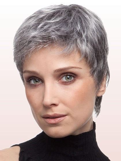 Old Ladies Cropped Pixie Grey Hair Wig Hair Wig Pixie Wigs Capless