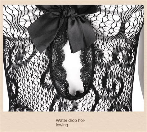 Hollow Out Perspective Net Open Crotch Bodystocking Lingerie Set Plus Size Pink Cookies And