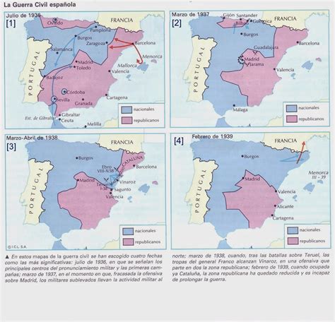 Cuarto De Sociales Mapas EvoluciÓn De La Guerra Civil