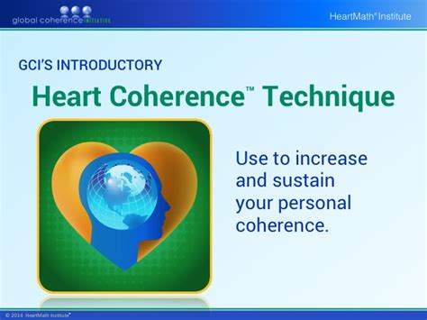 Gcis Introductory Heart Coherence Technique Heartmath Institute