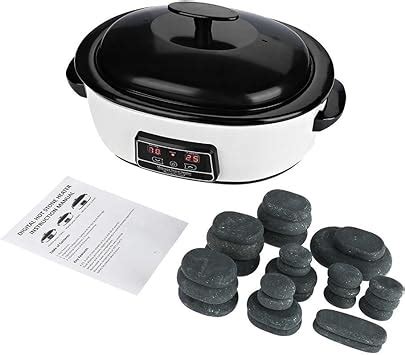 Professionelles Hot Stone Massage 27 Heiße Steine und 6L Wärmegerät Heiße Steine Set für