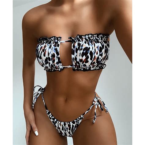 Women S Sexy Pleated Bikini Set