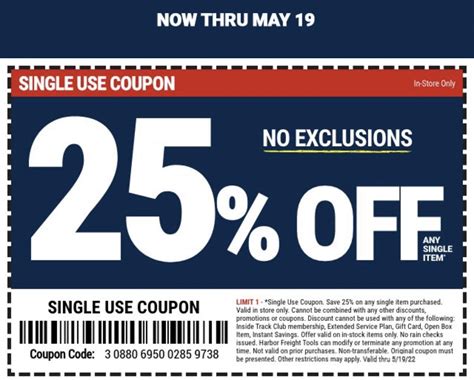 Harbor Freight Printable Coupon 25 Off