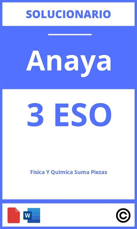 Solucionario Fisica Y Quimica Eso Anaya Suma Piezas Pdf