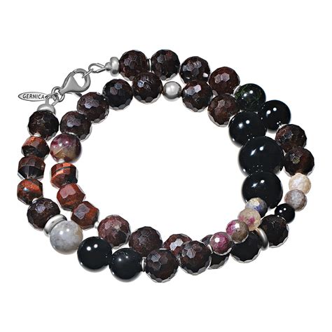 Двойной мужской браслет из бычьего глаза – GERNICA JEWELRY