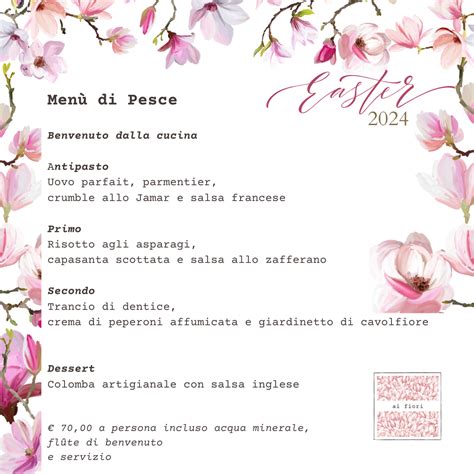 31 Marzo 2024 Pranzo Di Pasqua Ai Fiori Ristorante Ai Fiori