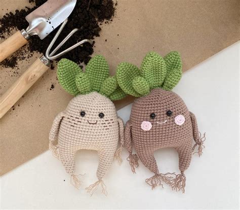 Pattern Crochet Baby Mandrake Root Kawaii Crochet Toy Pattern Amigurumi