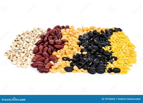 Pile Of Split Soy Beansmung Beansred Kidney Beanblack Bean And Job S