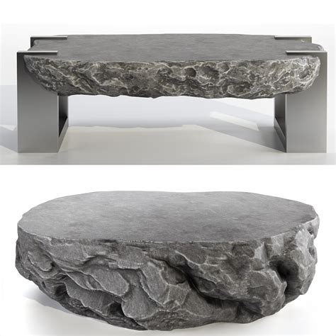rock wooden tables model turbosquid