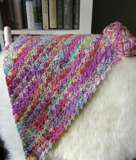 C C Aka Sideways Shells Stitch Variegated Yarns Blanket Variegated