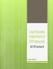 Ge Lecture Least Squares Adjustments Of Gps Networks Pdf Least