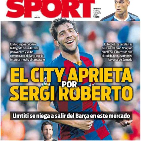 La Portada Del Diario Sport 01 08 2020