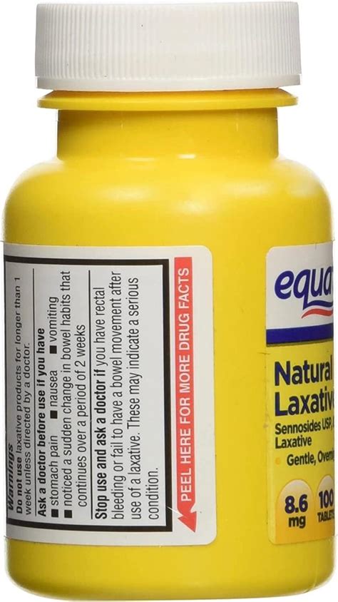 Equate Natural Vegetable Laxative Sennosides 8 6 Mg Tablets 100 Count