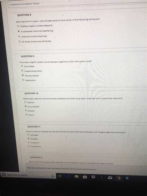 Solved W Question Completion Status QUESTION 8 Soils That Chegg