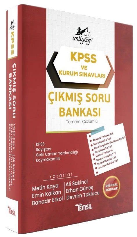 Temsil Yayınları İmtiyaz KPSS Hukuk Soru Bankası Tamamı Çözümlü KALK