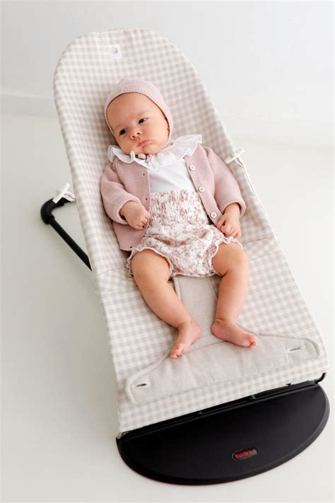 Funda hamaca Babybjorn vichy Sevres y lino tostado Mon Petit Nicolás