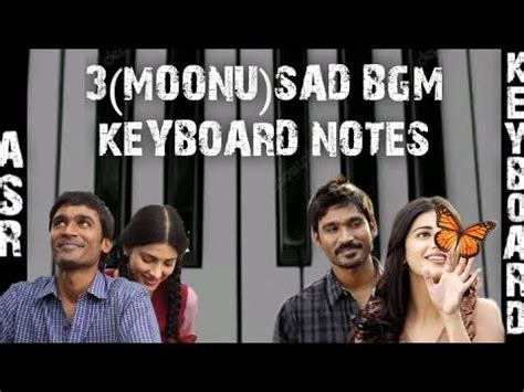 Sad Bgm Keyboard Notes Anirudh Moonu Notes In Description Youtube