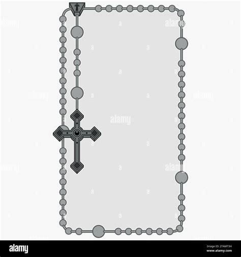 Vector Design Of Frame For Photography With Catholic Rosary Rosary