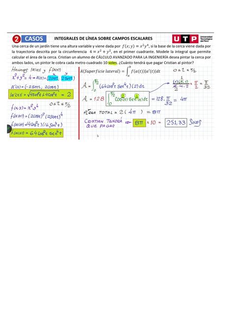 Integrales De Lineas Escalares Calculo Avanzado Para Ingenieria Studocu