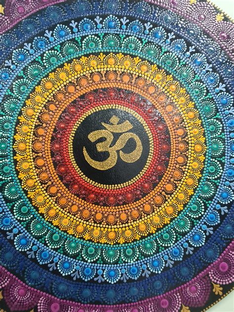 Mandala Pontilhismo Om Aum Chakras Elo Produtos Especiais