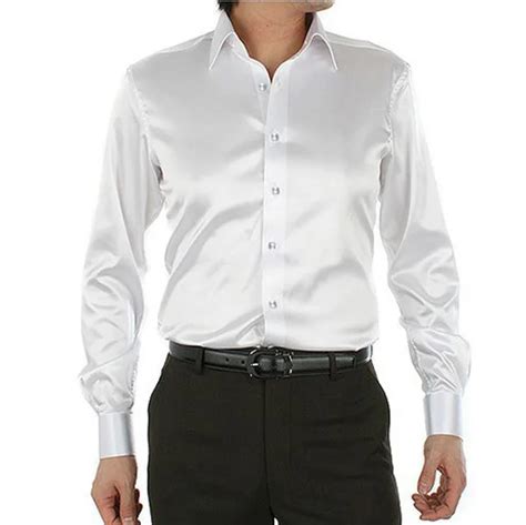 Шелковая белая мужская рубашка - 92 фото