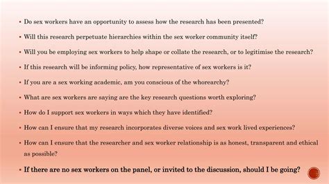 Contentious Relationship Between Sex Workers And Researchers Ppt